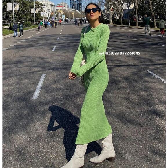 MANGO Ribbed Knit Maxi Dress 💚✨ NWT | Size 8 - Picture 13 of 16